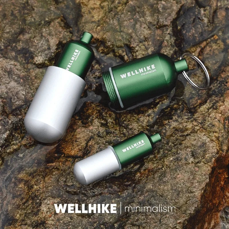Waterproof Aluminum Pill Case Keychain Portable Sealed Medicine Container for Vitamins Fish Oil Outdoor Camping EDC Gear