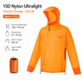 3F UL GEAR Ultralight Hooded Rain Jacket Top 15D Nylon 20D Dyneema-Blend Outdoor Waterproof Pullover Raincoat for Hiking Camping