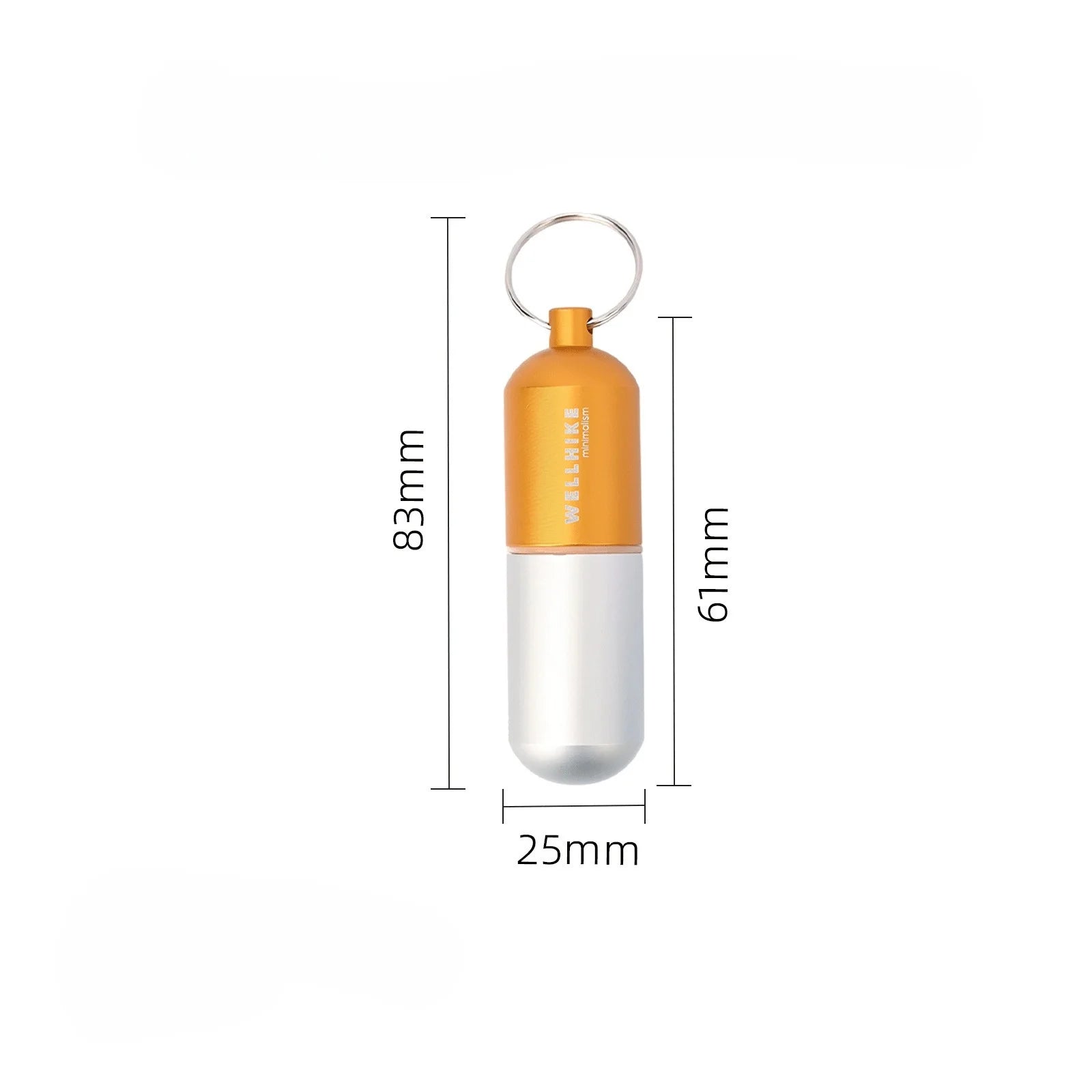 Waterproof Aluminum Pill Case Keychain Portable Sealed Medicine Container for Vitamins Fish Oil Outdoor Camping EDC Gear