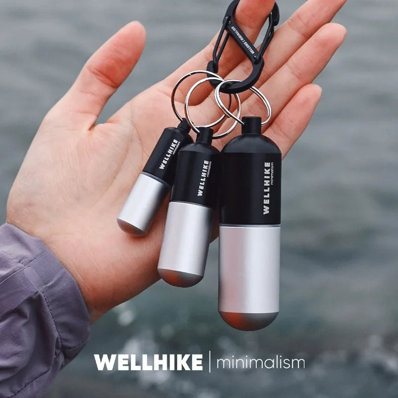 Waterproof Aluminum Pill Case Keychain Portable Sealed Medicine Container for Vitamins Fish Oil Outdoor Camping EDC Gear