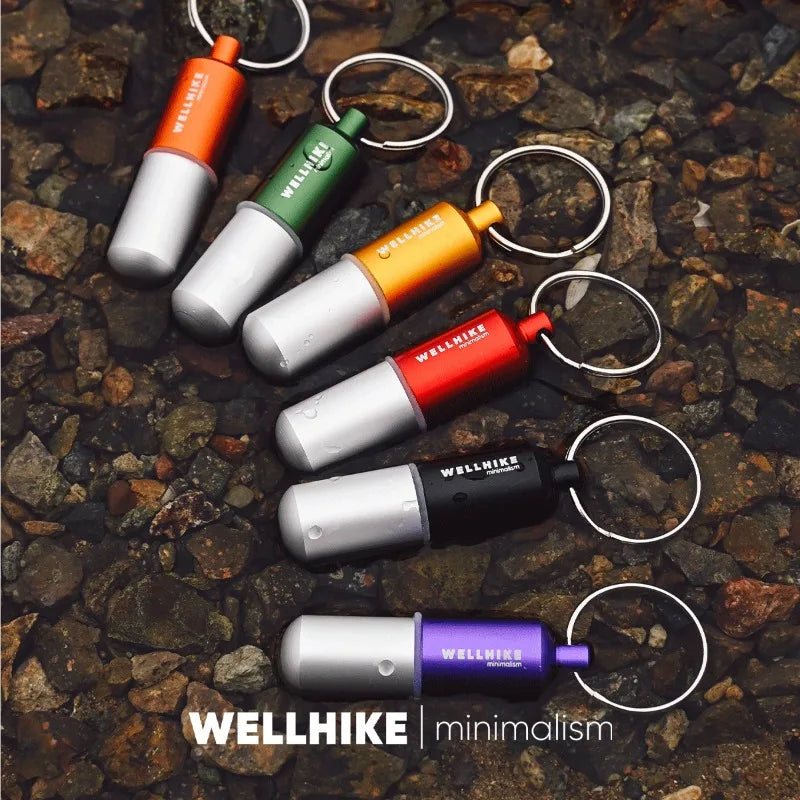 Waterproof Aluminum Pill Case Keychain Portable Sealed Medicine Container for Vitamins Fish Oil Outdoor Camping EDC Gear