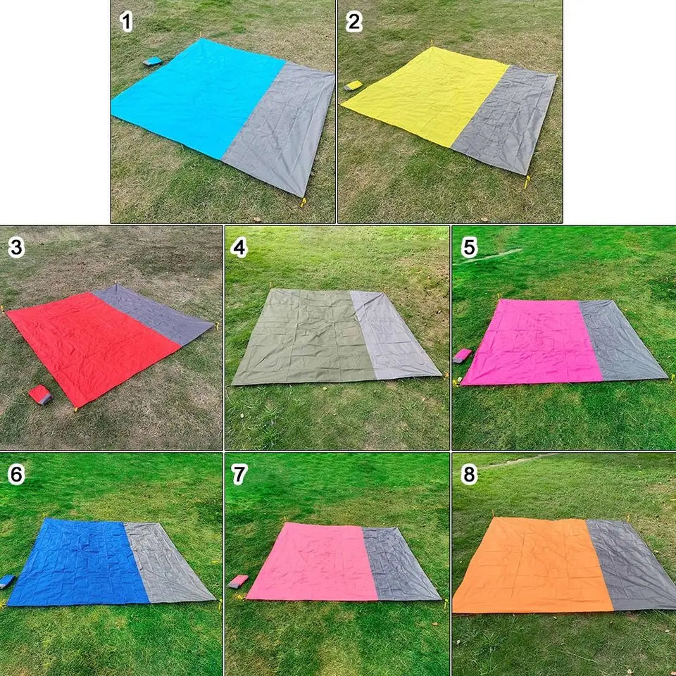 200*210cm Waterproof Tent Floor Tarp Picnic Mat Ultralight Pocket Tent Footprint Beach Tarp with Sack Camping Hiking Accessories