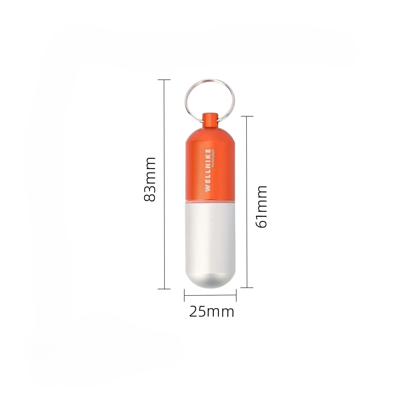 Waterproof Aluminum Pill Case Keychain Portable Sealed Medicine Container for Vitamins Fish Oil Outdoor Camping EDC Gear